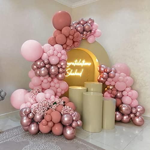 107PCS Retro Pink Balloon Garland Kits Dusty Matte Balloons Arch for Girls Birthday Party Baby Shower Wedding - Lasercutwraps Shop