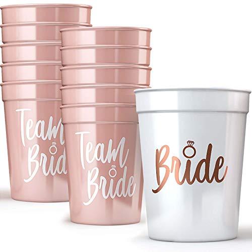 11 Pack Bride & Team Bride Bachelorette Party Cups Bridal Shower Decorations & Party Supplies for The Bride - Lasercutwraps Shop