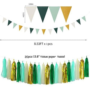 30pcs Rustic Wedding Tissue Pom Poms,Tassel Garland Banner,Birthday Gender Reveal Bachelorette Engagement Party Decor Baby Shower Decoration - Lasercutwraps Shop