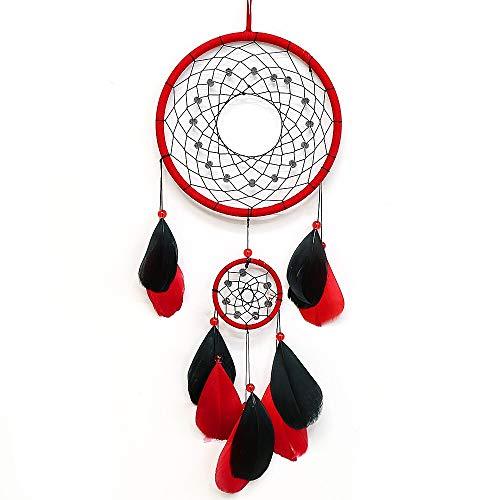 Red Dream Catchers, Dream Catcher for Wall Decor, Traditional Dreamcatcher Red Feather Wall Hanging Decoration - Lasercutwraps Shop