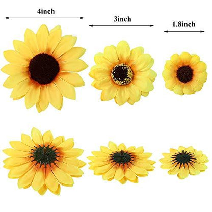 250pcs Artificial Silk Sunflower Heads Fake Faux Flower Heads Yellow Floral for Wedding Centerpieces Decor Home Decoration Garden Wreath Art Craft (Multi Size) - Lasercutwraps Shop