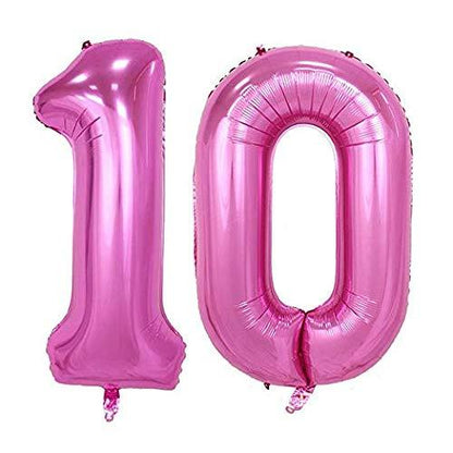 Pink Number 10 Balloon, 40 Inch - Lasercutwraps Shop