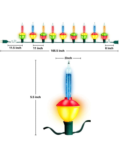 Christmas Bubble String Light, 9 Bubbles Lights, Old Fashion Vintage String Lights - Lasercutwraps Shop