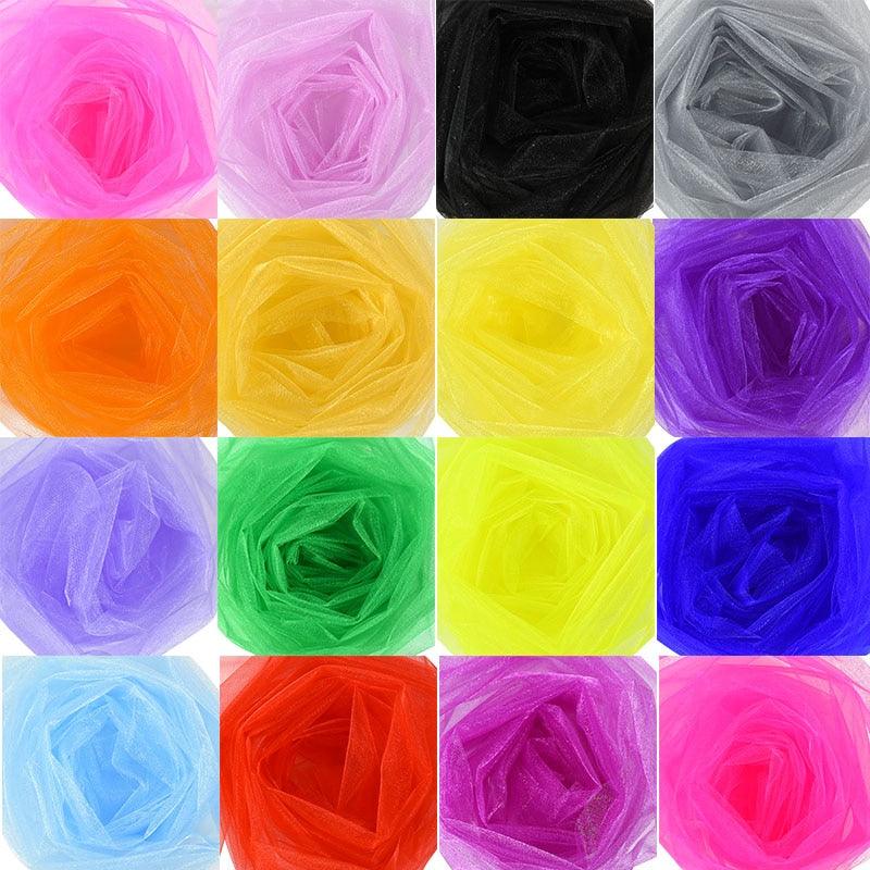 5/10m Wedding Decoration Tulle Roll Crystal Organza Sheer Fabric For Birthday Party Backdrop Wedding Chair Sashes Decor Yarn - Lasercutwraps Shop