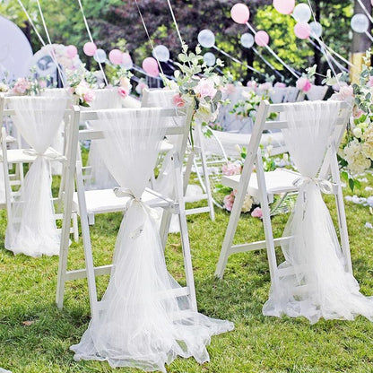 5/10m Wedding Decoration Tulle Roll Crystal Organza Sheer Fabric For Birthday Party Backdrop Wedding Chair Sashes Decor Yarn - Lasercutwraps Shop