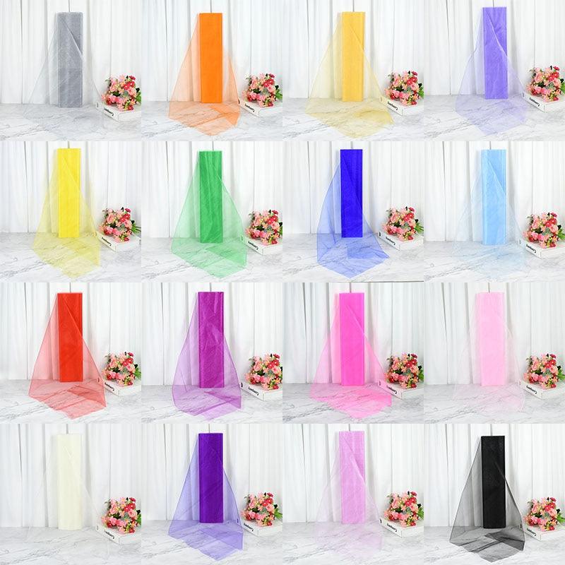 5/10m Wedding Decoration Tulle Roll Crystal Organza Sheer Fabric For Birthday Party Backdrop Wedding Chair Sashes Decor Yarn - Lasercutwraps Shop