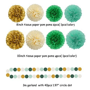 30pcs Rustic Wedding Tissue Pom Poms,Tassel Garland Banner,Birthday Gender Reveal Bachelorette Engagement Party Decor Baby Shower Decoration - Lasercutwraps Shop
