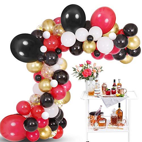 125pcs Black White Red Balloon Garland Kit for Casino Card Night Party Decorations - Lasercutwraps Shop