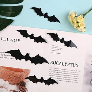 Bats Wall Decor,120 Pcs 3D Bat Halloween Decoration Stickers for Home Decor 4 Size Waterproof Black Spooky Bats for Room Decor - Lasercutwraps Shop