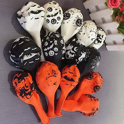 50 Pieces Halloween Latex Balloons, 12 Inch Pumpkin Bat Ghost Skull Specter Spider Web Balloons for Halloween Party Decorations - Lasercutwraps Shop