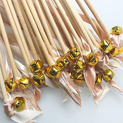 100 Pack Ribbon Wands Wedding Streamers with Bells - Lasercutwraps Shop