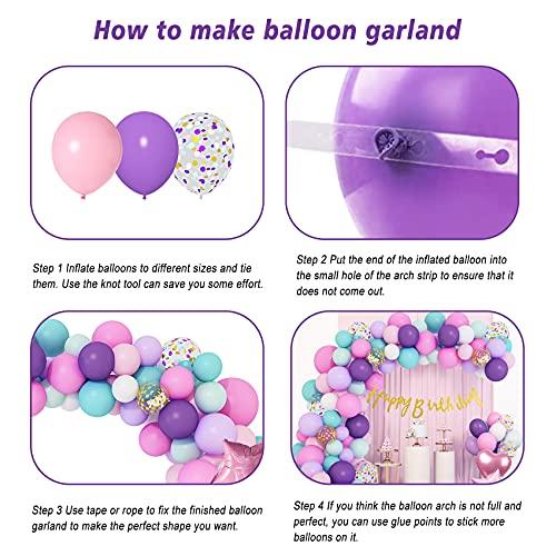 108Pcs Unicorn Balloons Arch Garland Kit, Big Foil Unicorn Purple Pink Confetti Latex Balloons with Happy Birthday Banner for Unicorn Birthday Party Decorations - Lasercutwraps Shop