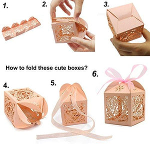 100 Pack Wedding Favor Boxes Laser Cut boxes Party Favor Box Small Gift Boxes - Lasercutwraps Shop