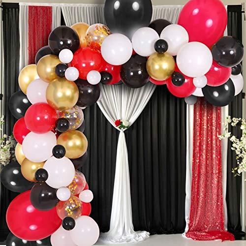 125pcs Black White Red Balloon Garland Kit for Casino Card Night Party Decorations - Lasercutwraps Shop