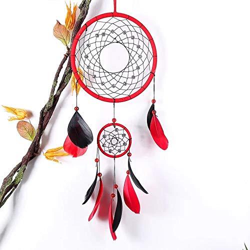 Red Dream Catchers, Dream Catcher for Wall Decor, Traditional Dreamcatcher Red Feather Wall Hanging Decoration - Lasercutwraps Shop