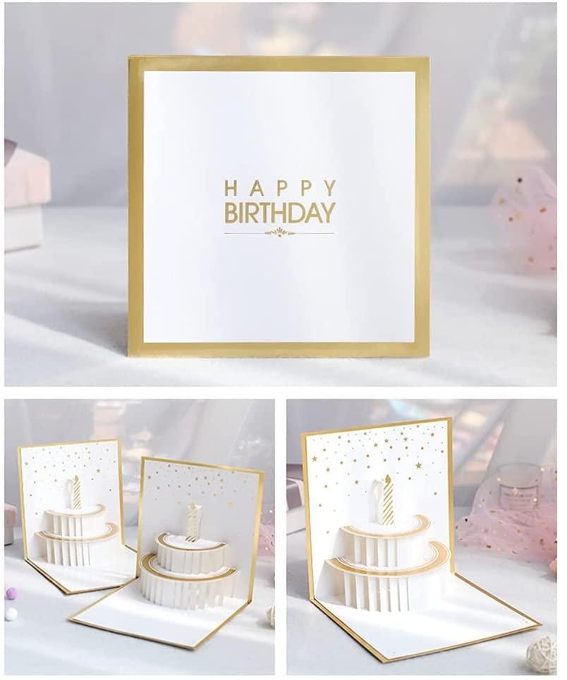 Foil Cake 3D Greeting Card Happy Birthday Handmade Birthday Gift Cute Birthday Card - Lasercutwraps Shop