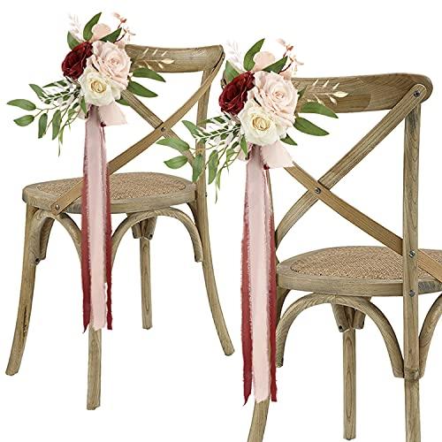 6pcs Wedding Aisle Decorations Church Chair Bench Pew Bows for Wedding Ceremony - Lasercutwraps Shop