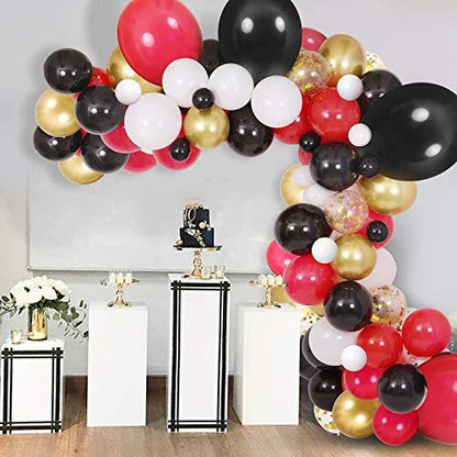 125pcs Black White Red Balloon Garland Kit for Casino Card Night Party Decorations - Lasercutwraps Shop