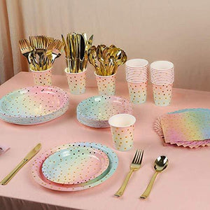 Ombre Party Supplies-Disposable Tableware for Birthday Party, Wedding Decorations - Lasercutwraps Shop