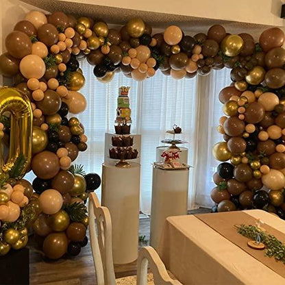 140Pcs Coffee Brown Balloon Arch Kit for Baby Shower Birthday Decorations - Lasercutwraps Shop