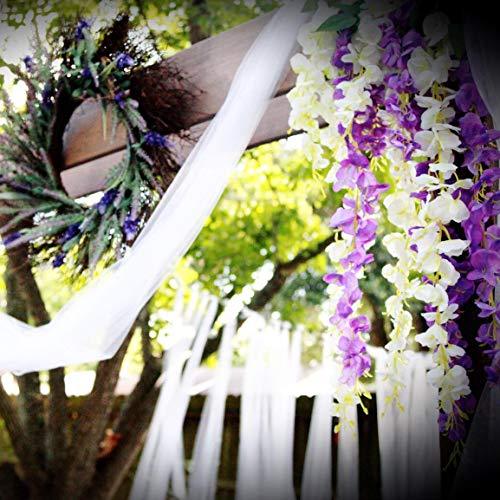 12 Pack 3.75 Feet/Piece Artificial Fake Wisteria Vine Ratta Hanging Garland Silk Flowers String Home Party Wedding Decor - Lasercutwraps Shop