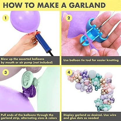 150pcs Mermaid Tail Balloon Garland Arch Kit for Girl Birthday Party Decorations - Lasercutwraps Shop