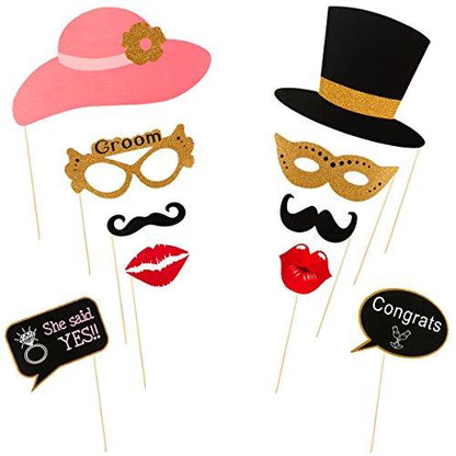 60Pcs Wedding Photo Booth Props Pose Sign Kit Wedding Decoration Supplies - Lasercutwraps Shop