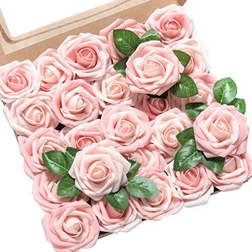 Artificial Flowers 25 Pcs Fake Red Roses Foam Roses with Stems for DIY Wedding Bouquets Party Home Decor Valentines Day - Lasercutwraps Shop