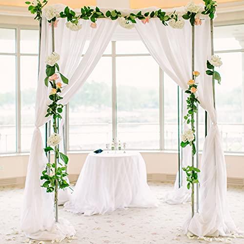 White Wedding Arch Drape Fabric 6 Yards for Wedding Ceremony Reception - Lasercutwraps Shop