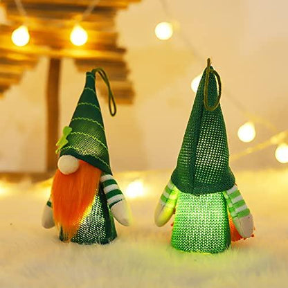 2PCS St Patricks Day Gnome LED Light Up Plush Doll Decoration-Gnomes Decorations for Shelve - Lasercutwraps Shop