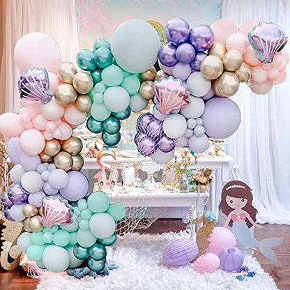 150pcs Mermaid Tail Balloon Garland Arch Kit for Girl Birthday Party Decorations - Lasercutwraps Shop