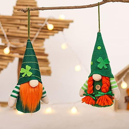 2PCS St Patricks Day Gnome LED Light Up Plush Doll Decoration-Gnomes Decorations for Shelve - Lasercutwraps Shop