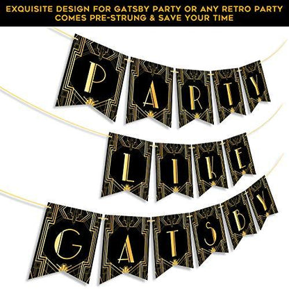 Gatsby Party Decorations Set of 29 Party Like Gatsby Banner Birthday Decor Kit - Lasercutwraps Shop