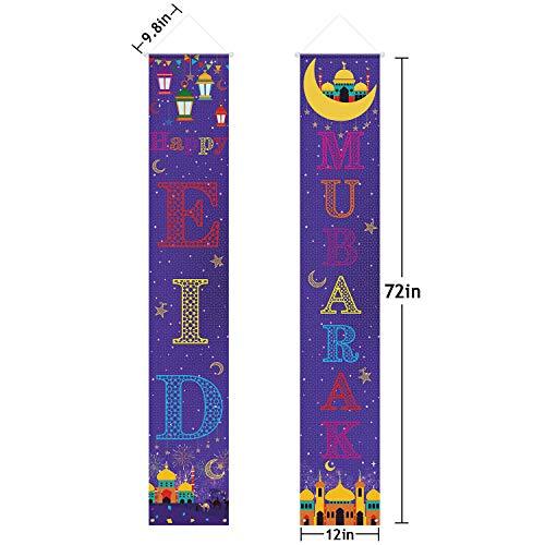 Eid Mubarak Decorations Set Eid Mubarak Porch Sign - Happy Eid Mubarak Banner Hanging Sign - Lasercutwraps Shop