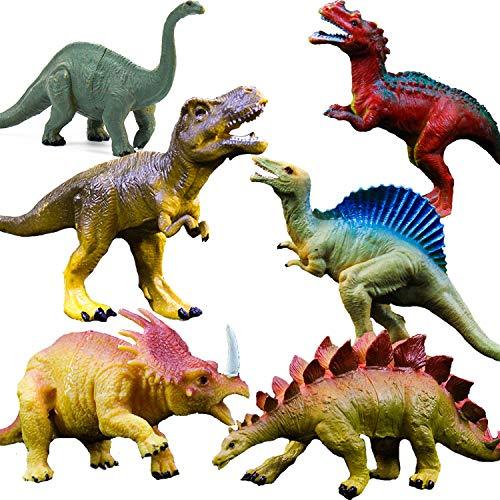 Realistic Dinosaur Figure Toys, 6 Pack 7" Large Size Plastic Dinosaur Set for Kids Birthday - Lasercutwraps Shop