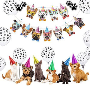 33PCS Dog Banner balloons for Dog Themed Party Decorations for Dog Puppy Birthday Party Favors - Lasercutwraps Shop
