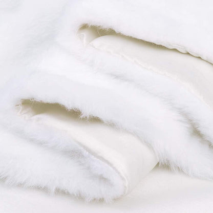 Faux Fur Christmas Table Runner, Winter Snowy White Table Runner for White Christmas Holiday Table Decoration 72 x 15 Inch - Lasercutwraps Shop