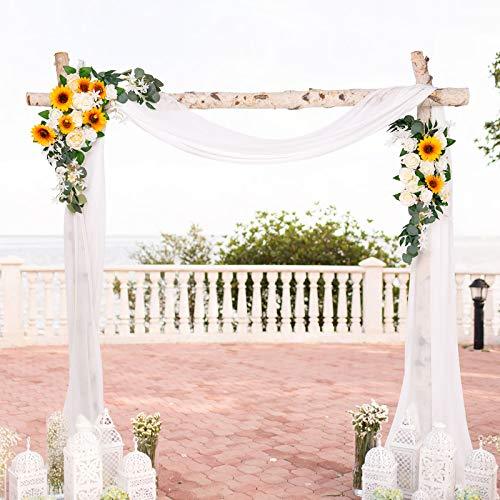 3pcs Sunflower Artificial Wedding Arch Flowers Kit, Wedding Arch Draping Fabric - Lasercutwraps Shop