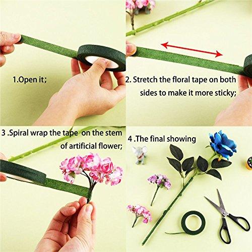 10pcs 1/2" Wide Dark Green Floral Tapes for Bouquet Stem Wrapping and Floral Crafts Supply - Lasercutwraps Shop