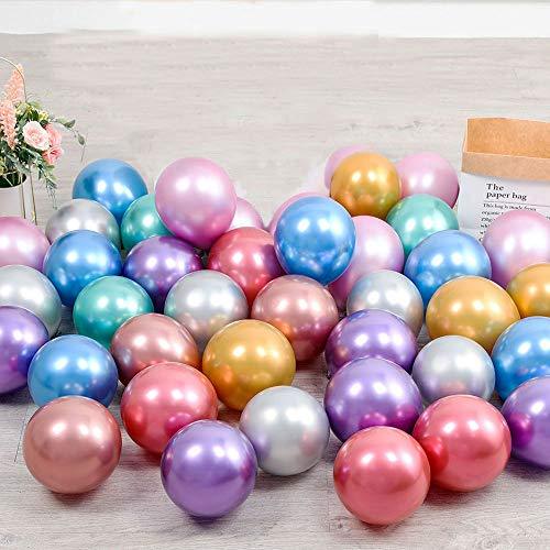100pcs 5inch Tiny Mixed Chrome Metallic Latex Balloons for Birthday Party Bridal Baby Shower Engagement Wedding Party Decorations (Mixed) - Lasercutwraps Shop