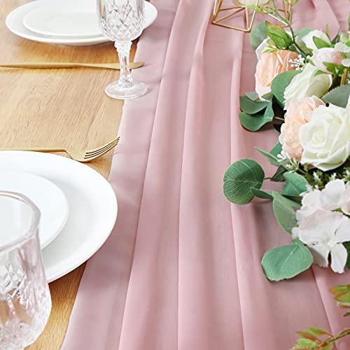 10ft Dusty Rose Chiffon Table Runners outlets (Set of 12)