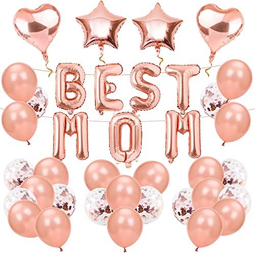 39PCS Rose Gold Mothers Day Balloons Set 16 Inch Letter Balloon Banner for Mothers Day Party Decorations - Lasercutwraps Shop