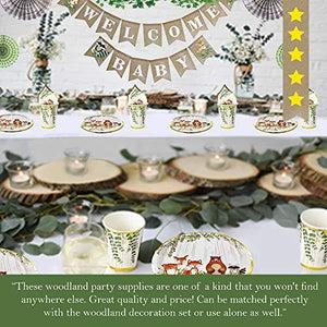 Woodland Theme Baby Shower Birthday Party Tableware Supplies For Boy Girl Decorations - Lasercutwraps Shop