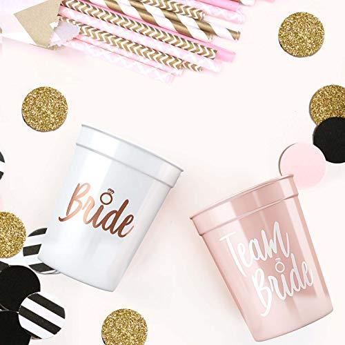 11 Pack Bride & Team Bride Bachelorette Party Cups Bridal Shower Decorations & Party Supplies for The Bride - Lasercutwraps Shop