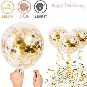 50pcs Gold Confetti Latex Balloons, 12 inch Gold Balloons with Golden Paper Dots for Graduation Wedding Birthday Baby Shower Party Decorations - Lasercutwraps Shop
