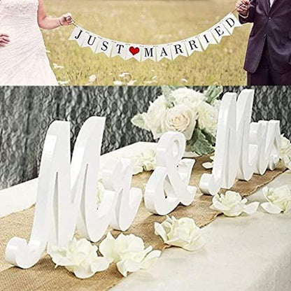 Wedding Decorations Set,Large Mr and Mrs Sign & Just Married Banner - Lasercutwraps Shop