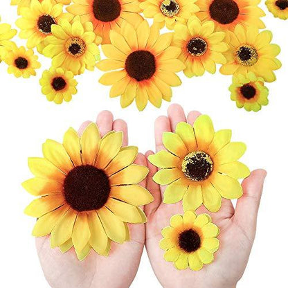 250pcs Artificial Silk Sunflower Heads Fake Faux Flower Heads Yellow Floral for Wedding Centerpieces Decor Home Decoration Garden Wreath Art Craft (Multi Size) - Lasercutwraps Shop