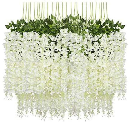 Artificial Wisteria Vine Hanging Garland Silk Long Hanging Bush Flowers String Wedding Birthday Home Party Decorations - Lasercutwraps Shop