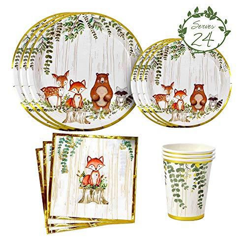 Woodland Theme Baby Shower Birthday Party Tableware Supplies For Boy Girl Decorations - Lasercutwraps Shop