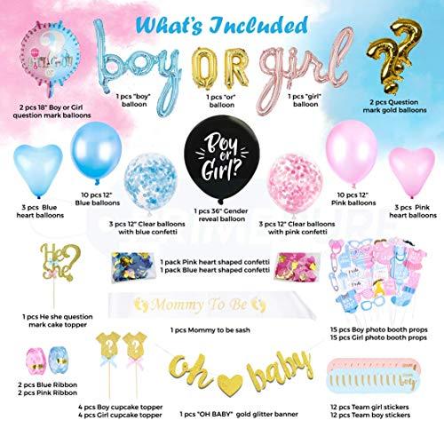 111PCS Baby Gender Reveal Party Supplies and Decorations - Lasercutwraps Shop